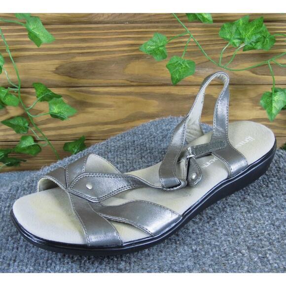 Grasshoppers Women's T-Strap Silver Leather Sz 8.5 Medium‎ Gently Used 2025 - Picture 1 of 7